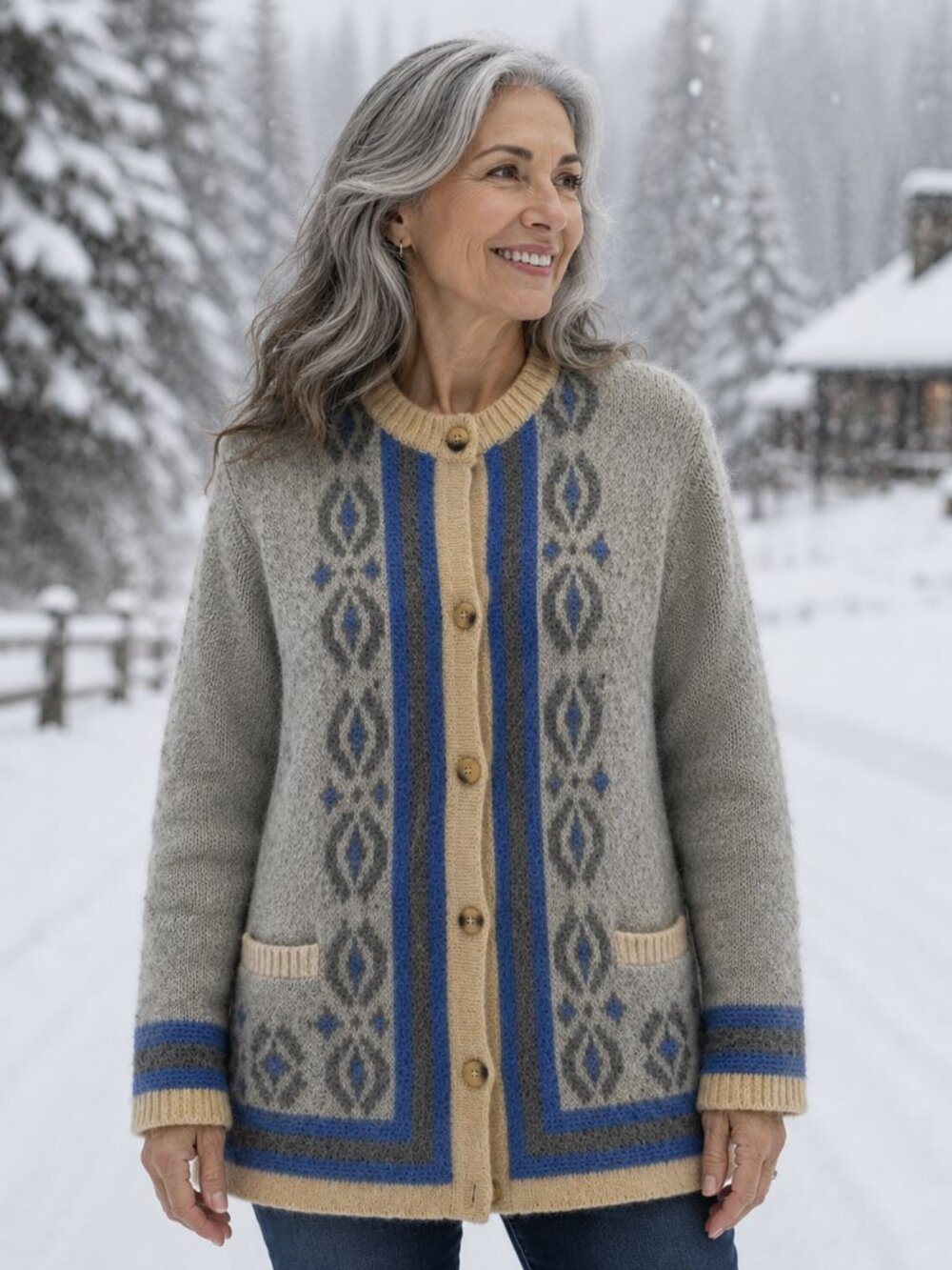 Vintage Alafoss of Iceland "ICEWOOL" Cardigan sweater